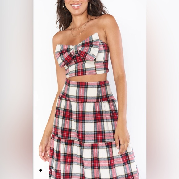 Show Me Your MuMu Dresses & Skirts - Show Me Your MuMu Plaid Bow Top 🎀